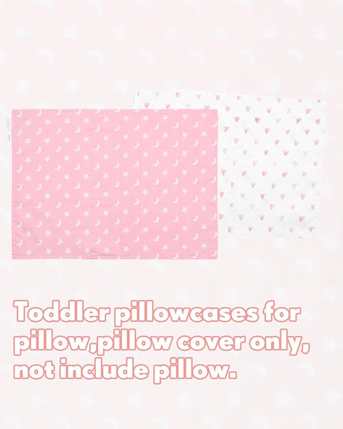 ALVABABY Toddler Pillowcases Fits 14x20in,13x18in Kids Cotton Baby 2 Packs Envelope Kids Pillow Cover for Boy Girl Sleeping Travel 2L-FTP18A