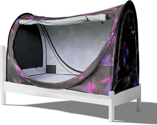 Pop-Up Bed Tent Twin Size, Indoor Privacy Canopy with 4 Doors & Mosquito Mesh – Breathable Sleeping Tent for Bedroom, Dorm, or Home Use, Easy Foldable Design