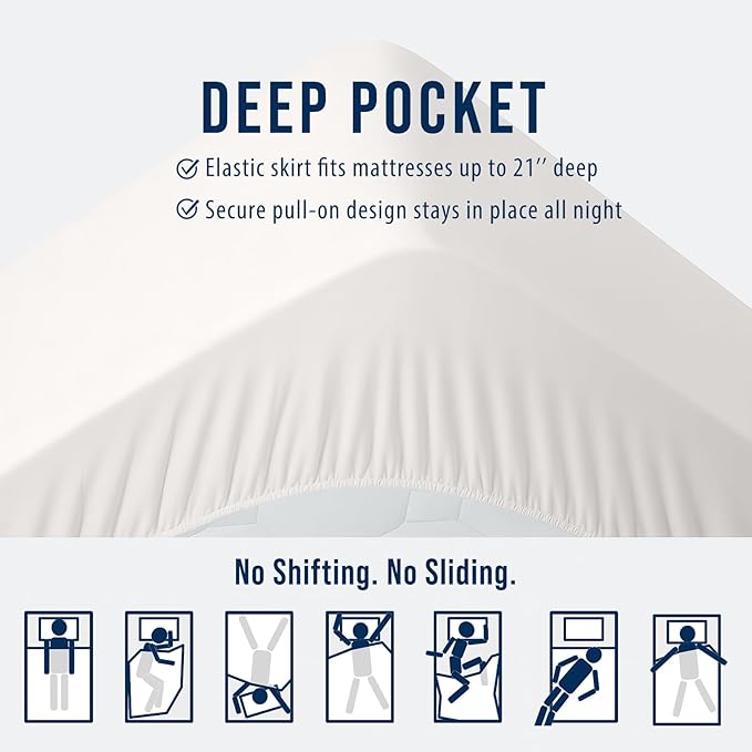 OLANLY Twin Quilted Fitted Mattress Pad, Elastic Fitted Mattress Topper, Cooling Soft Mattress Cover Stretches up to 21 Inches Deep, Machine Washable Mattress Protector (39x75 inch, Off White)