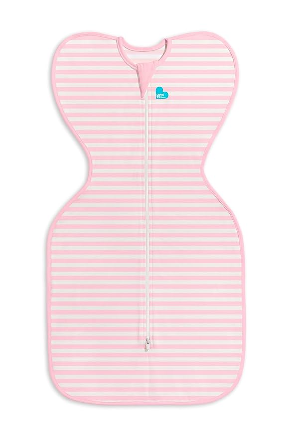 Love to Dream Swaddle UP, Stripe Pink, 1.0 TOG, Baby Sleep Sack, Self-Soothing Swaddles for Newborns, Improves Sleep, Snug Fit Helps Calm Startle Reflex, Newborn Essentials for Baby, 8-13lbs