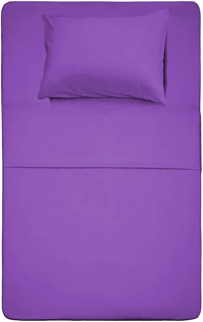 Best Season Microfiber Deep Pocket/Soft 1800 Thread Count 3-Piece Bed Sheet Set (1 Flat Sheet, 1 Fitted Sheet, 1 Pillow Cases), Twin, Violet