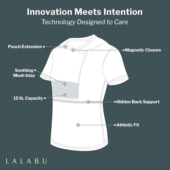 Lalabu The Dad Shirt | Hands-Free Baby Carrier for Dad with Kangaroo Pouch | Engineered for Bonding, Safety, & Comfort for Newborns Up to 15 Lbs. | CPSC Compliant - Natural - Small