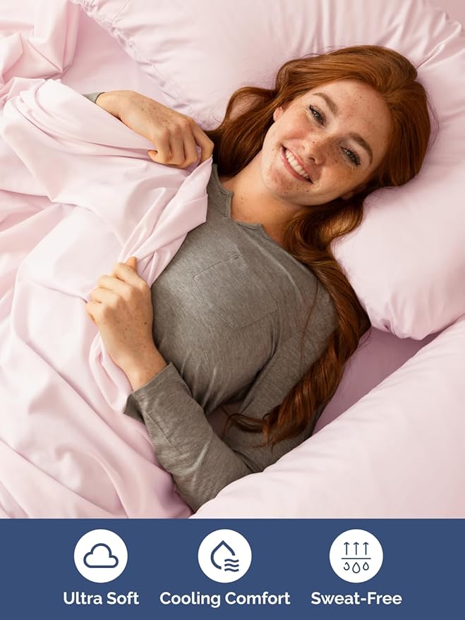 Extra Deep Twin Sheet Set - 4 Piece Breathable and Cooling Sheets - Hotel Luxury Bedding for Women, Men, Kids & Teens - Easy & Secure Fit - Soft and Wrinkle Free - Extra Deep Pockets - Lavender Pink