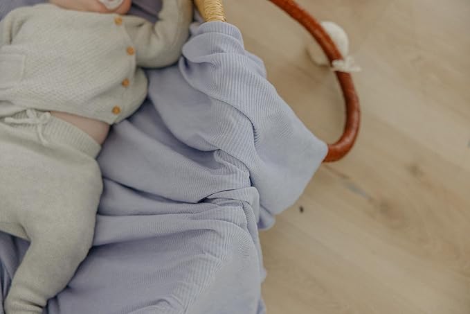 Copper Pearl Baby Swaddle Blanket - Premium Knit Baby Blanket, Large Soft Stretchy Receiving Blankets for Baby Boy and Girl, Swaddles for Newborn, Infant, and Toddler (Periwinkle)
