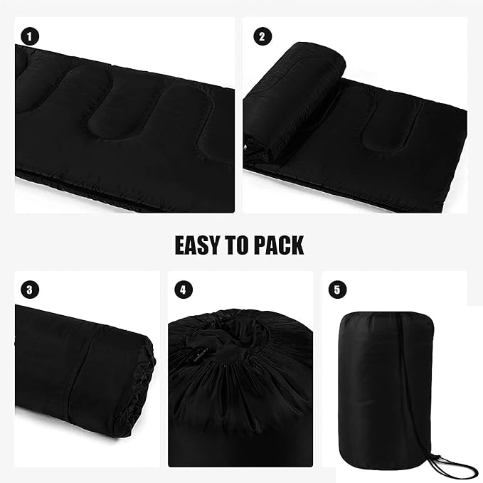 Bulk 10 Pack Envelope Sleeping Bags, 4 Seasons Warm or Cold Lightweight Indoor Outdoor Sleeping Bags for Adults, Backpacking, Camping