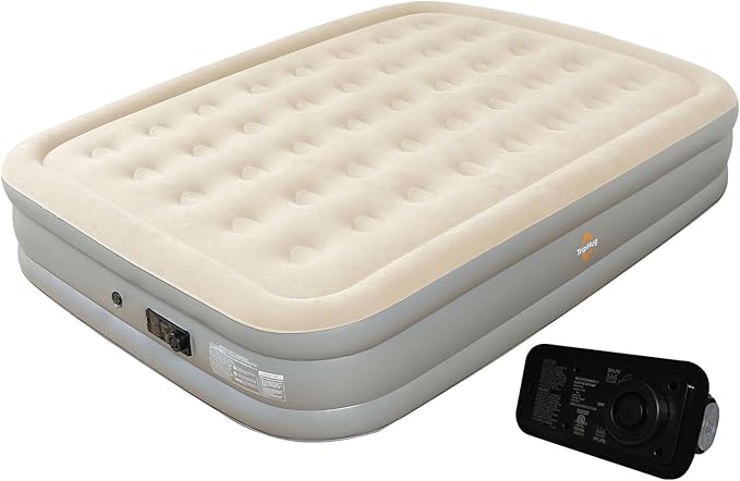 Queen Air Mattress with Built-in Pump, 2 Min Fast Inflation, 16" Raised Height, Supports up to 650 lbs, for Camping, Home Use, Guests, Portable Travel