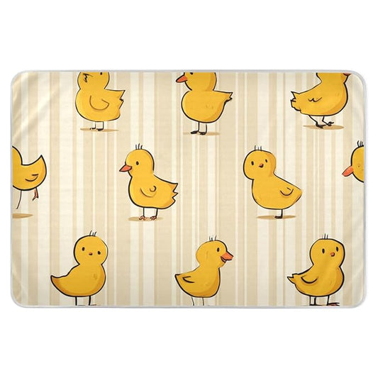 Waterproof Bed Pad Reusable Changing Pad Toddler Mattress Protector Large Pee Pad Baby Diaper Pad Soft Washable Liner Yellow Ducks Stripes