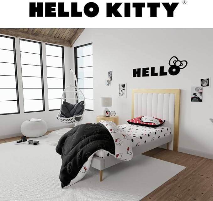 Hello Kitty Bedding Super Soft Cozy Microfiber Reversible Comforter, Twin, (Officially Licensed Product) by Franco Collectibles