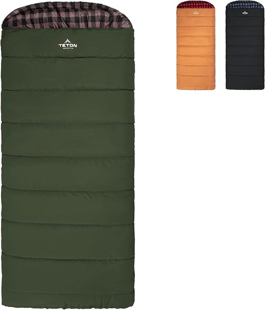 TETON Sports Deer Hunter Sleeping Bag, Warm and Comfortable Camping Sleeping Bag, Teton Tough Canvas Shell for Camping, Hunting, and Cold Weather