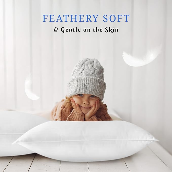 Covers & All Down Alternative Pillows Queen Size Set of 2, Luxury Soft Hotel Pillows for Sleeping, Breathable & Machine Washable, for Side, Back & Stomach Sleepers, 26" L x 20" W