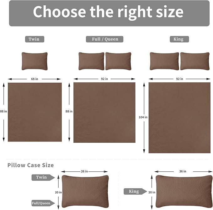 Easy-Going Twin Size Reversible Quilt Set with 1 Quilt and 1 Pillow Sham, Soft Bed Quilt Cover, Water Resistant Lightweight Microfiber Bedspread, Stain Resistant, Olive Leaf-Brown/Beige