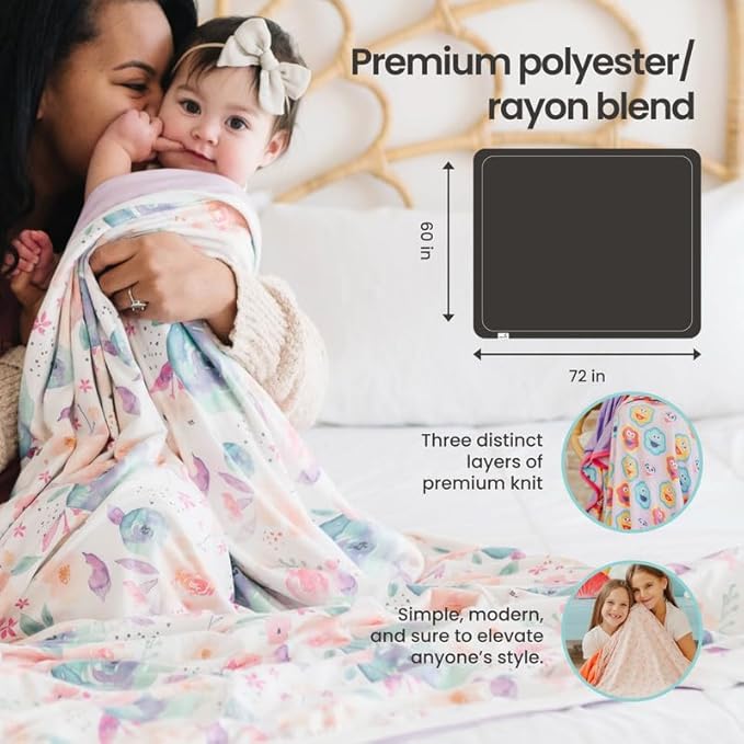 Copper Pearl Jumbo 3-Layer Quilt: Soft Quilts for Boys & Girls | Breathable, Cozy Toddler Blanket | Newborn Quilt | 46x46 Premium Polyester/Rayon Daisy
