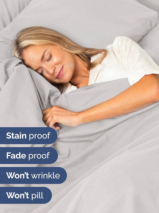 Extra Deep Twin Sheet Set - 4 Piece Breathable and Cooling Sheets - Hotel Luxury Bedding for Women, Men, Kids & Teens - Easy Secure Fit - Soft, Wrinkle Free & Comfy - Extra Deep Pockets - French Grey