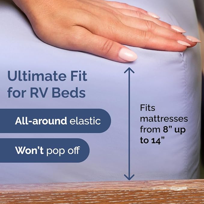 Short Queen RV Size 4 Piece Sheet Set - Comfy Breathable & Cooling Bed Sheets Set - Hotel Luxury Bedding for Women, Men, Kids, Teens, Boys & Girls - Deep Pockets & Wrinkle Free - Oeko-Tex - Lavender