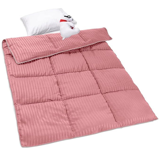 ZPECC Toddler Down Alternative Comforter, 39x47 Hypoallergenic Baby Blanket Quilt, Soft Breathable Lightweight All Season Kids Duvet Insert for Crib Stroller Cot Daycare, Dusty Rose