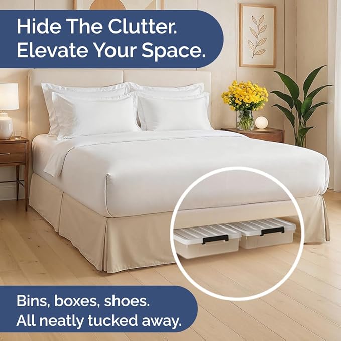 Pleated Bed Skirt Full Size - 3 Sided Pleated Bed Skirt Full - Ultra-Soft, Easy Fit with 18 Inch Tailored Drop - Hotel Quality, Wrinkle Free & Fade Resistant - for Women, Men, Kids & Teens - Cream