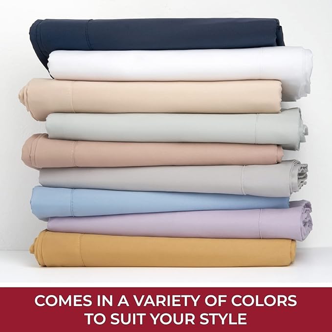 Mellanni King Fitted Sheet - Iconic Collection Bedding Sheets with up to 16 inch Deep Pocket - Soft & Cooling - Fade & Stain Resistant - 1 PC (King, Blue Hydrangea)