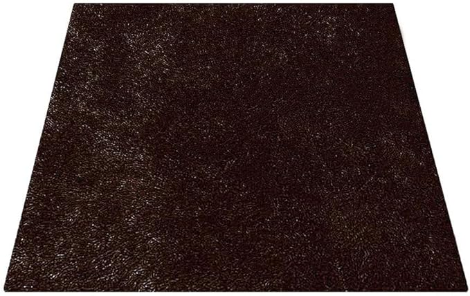 Hand Tufted SHAG Polyester ECO-Friendly Area Rugs - 6'x6', Square, Brown, Solid Plain Design, High Pile Thick Handmade Anti Skid Area Rugs for Living Room, Bed Room K00111
