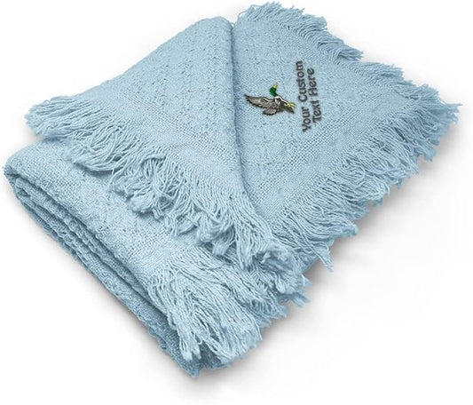 Custom Embroidery Nursery Bedding Baby Blankets for Boys & Girls Flying Duck