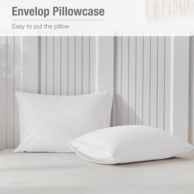 Lekesky King Size Duvet Cover Set, White Duvet Cover, Ultra-Soft Microfiber 3 Pieces Comforter Cover with Zipper and Corner Ties, Includes 2 Pillowcases 20"x36"