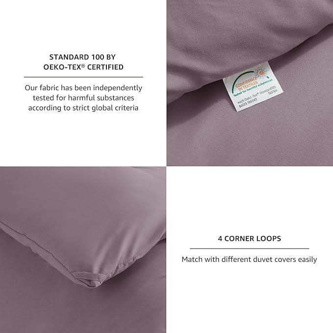 CozyLux Oversized King Comforter Set Dusty Purple, 3 Pieces 120x98 Solid Breathable Quilted Style Bedding Sets All Season, Luxury Soft Down Alternative Comforter Bed Set (1 Comforter & 2 Pillowcases)