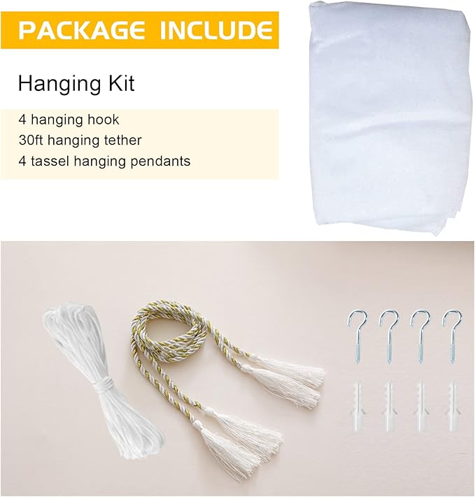 Mosquito Net Bed Canopy for Girls,King Canopy Bed Curtains Queen Size from Ceiling,Dome Mosquito Netting Bed Tent Twin Girls Canopy Bed Decor for Baby Crib,Kid Bed and Adult Beds (White Square)