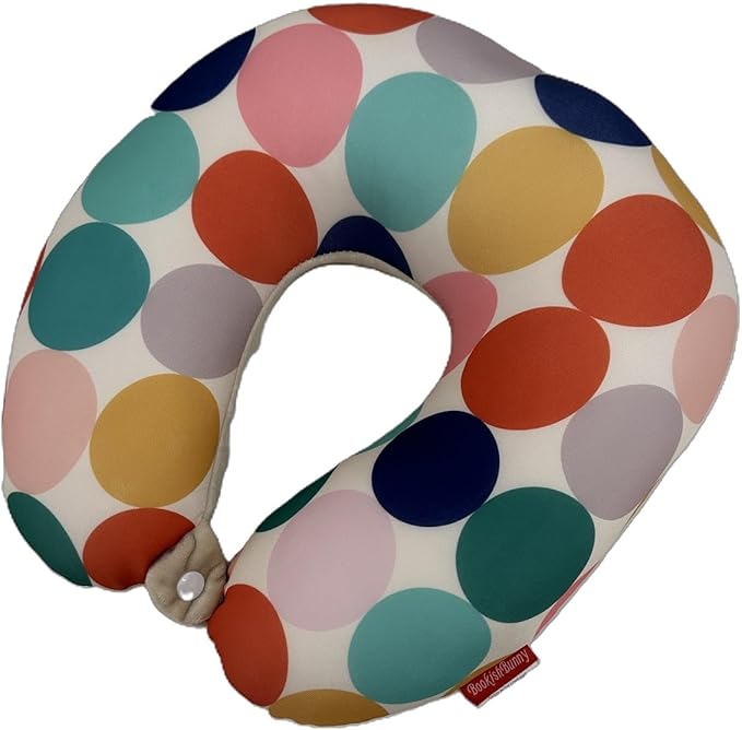 Bookishbunny U Shaped Micro Beads Microbead Neck Head Support Travel Pillow, 12"x12"x4" (Rainbow)