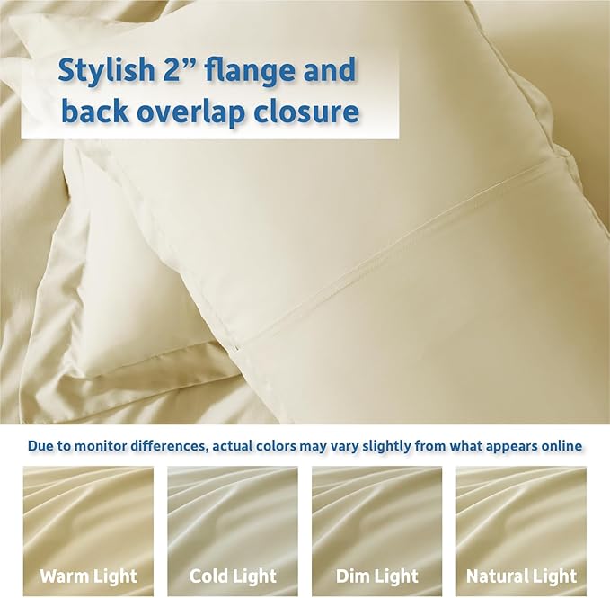Nestl Twin Duvet Cover Set - Soft Double Brushed Vanilla Yellow Duvet Cover Twin XL, 2 Piece Set with Button Closure, 1 Duvet Cover 68x90 inches and 1 Pillow Sham