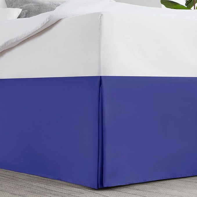 Nestl Royal Blue Bed Skirt King Size - King Bed Skirt 14 Inch Drop - Brushed Microfiber Bed Skirts - Hotel Quality Pleated Bed Skirt - Shrinkage & Fade Resistant