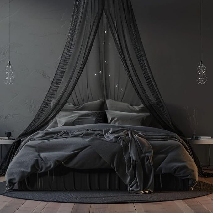 Comtelek Mosquito Net Bed Canopy for Girls,King Canopy Bed Curtains Full Queen Size from Ceiling,Dome Mosquito Netting Bed Tent Twin Girls Princess Canopy Bed White Decor for Baby Crib
