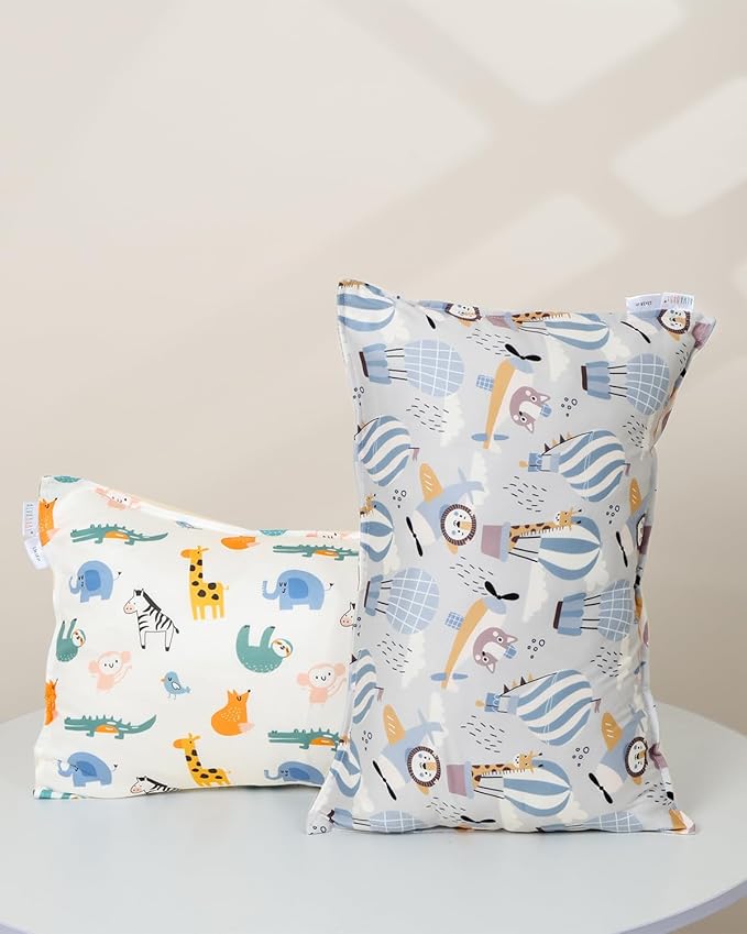 ALVABABY Toddler Pillowcases Stretchy Soft Kids Pillow Cover 2 Pack Fit 13"x 18" or 12"x16" Envelope for Girl Boy Sleepy Travel 2TPE23A