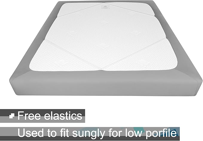 Box Spring Cover Twin/Twin XL Size - Jersey Knit & Stretchy Wrap Around 4 Sides Bed Skirt for Hotel & Home, Silver