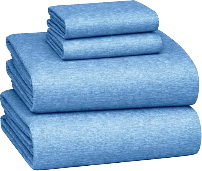 Briarwood Home® Heather Flannel Sheet Set, 100% Natural Cotton, Soft, Warm & Deep Pocket, Advanced Nano-Tech Making it Resistance to Pilling; Brushed 6 Times for Softness (Oxford Blue, Twin)