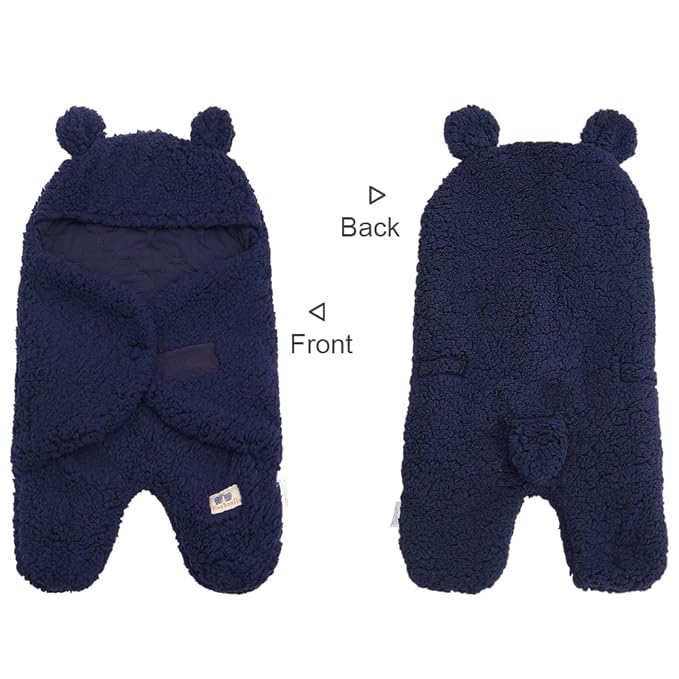 BlueSnail Newborn Receiving Blanket Baby Sleeping Wrap Swaddle(0-3M, 8-13lbs,Navy)