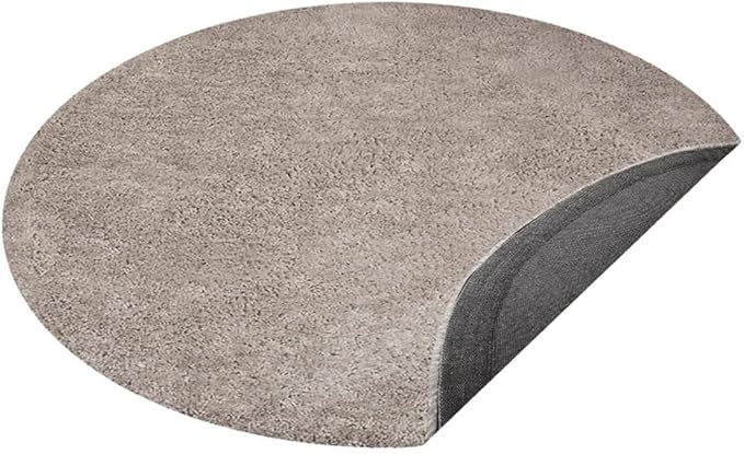 Rugsotic Carpets Hand Tufted Shag Polyester 10'x10' Round Area Rug Solid Ivory K00111