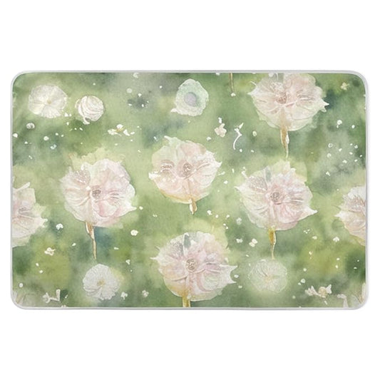 Waterproof Bed Pad Reusable Changing Pad Toddler Mattress Protector Large Pee Pad Baby Diaper Pad Soft Washable Liner Green White Flower