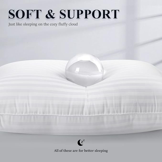 COZSINOOR Bed Pillows for Sleeping Queen Size - Breathable Hotel Quality Set of 2 - Down Alternative Microfiber Filled for Back, Stomach, Side Sleepers, Cooling & Skin-Friendly