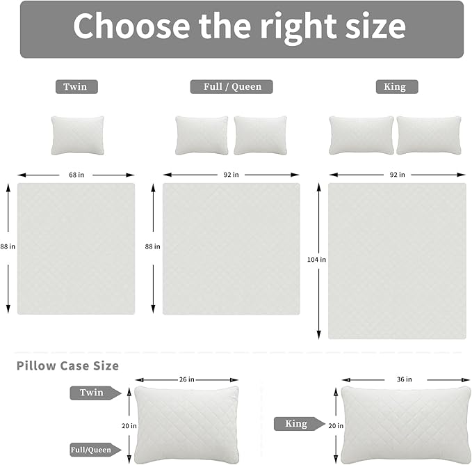 Easy-Going Twin Size Reversible Quilt Set with 1 Quilt and 1 Pillow Sham, Soft Bed Quilt Cover, Water Resistant Lightweight Microfiber Bedspread, Stain Resistant, Ivory/Ivory