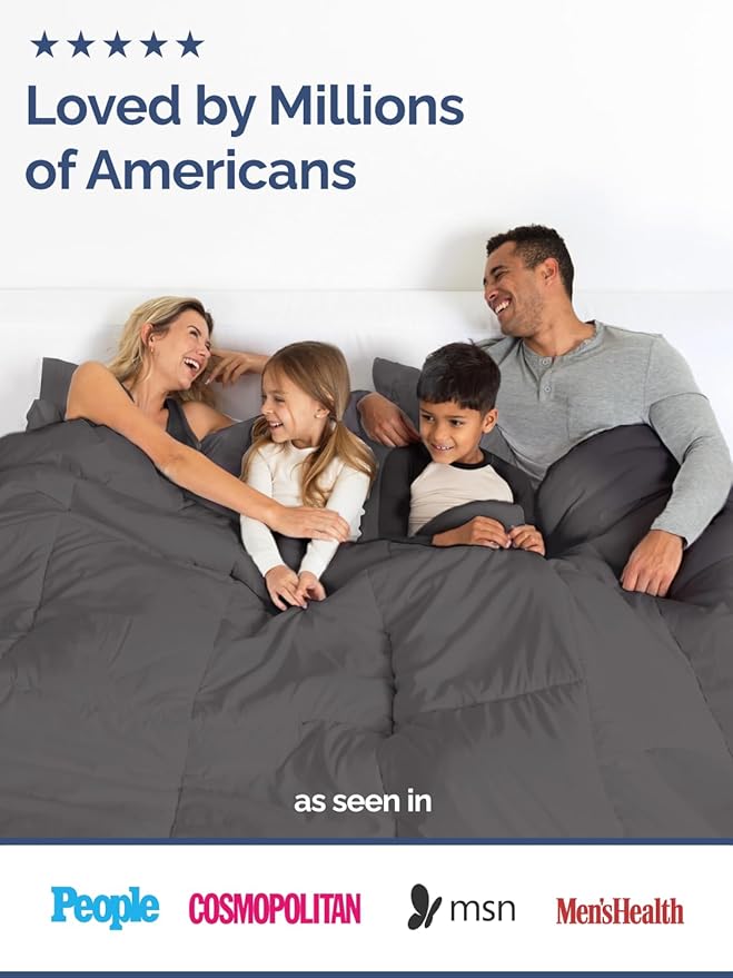 Twin Size, Dark Gray Alternative Down Comforter - Warm, Lightweight & Breathable Hotel Quality Bedding Set for Men, Women, Kids & Teens - All Season Oversized Cooling Microfiber Duvet Insert Comforter