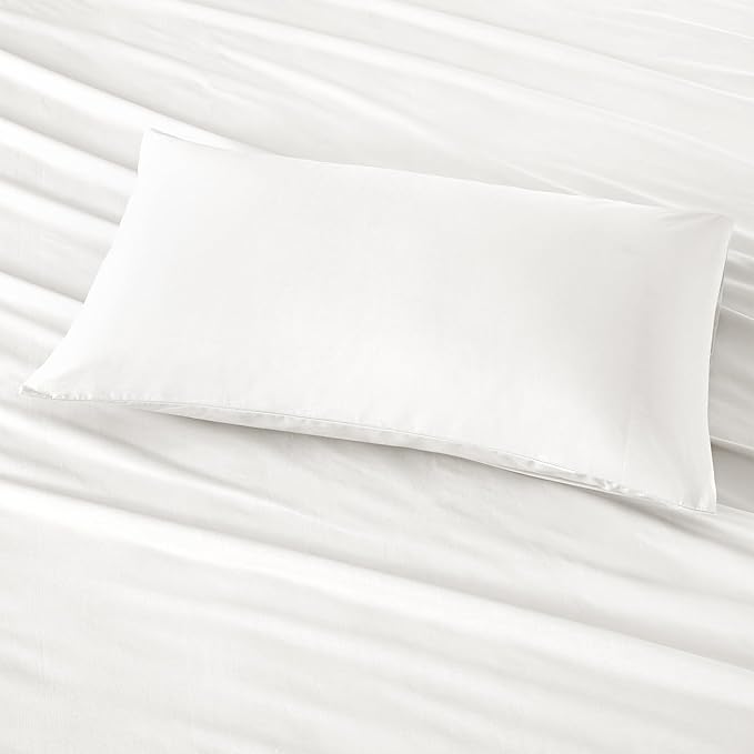 Comfort Spaces 100% Cotton Sheet Set Breathable, Lightweight, Soft with 12" Elastic Pocket Fits up to 14" Mattress, All Season Cozy Bedding, Matching Pillow Case, Twin White 3 Piece