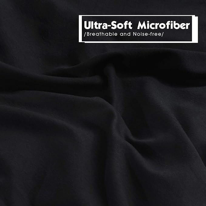HIG 3pc Down Alternative Comforter Set - All Season Reversible Comforter with Two Shams - Quilted Duvet Insert with Corner Tabs - Box Stitched - Super Soft, Fluffy (Full, Black)