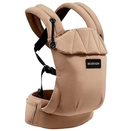 Baby Carrier (7–44lbs), Soft Breathable Double-Shoulder Carrier with Adjustable Support, Ergonomic Design for Hip Positioning, Comfort Waist Support, Lightweight Hands-Free Baby Carrier (Brown)