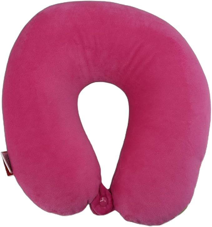 Bookishbunny U Shaped Micro Beads Microbead Neck Head Support Travel Pillow, 12"x12"x4" (WavePink)