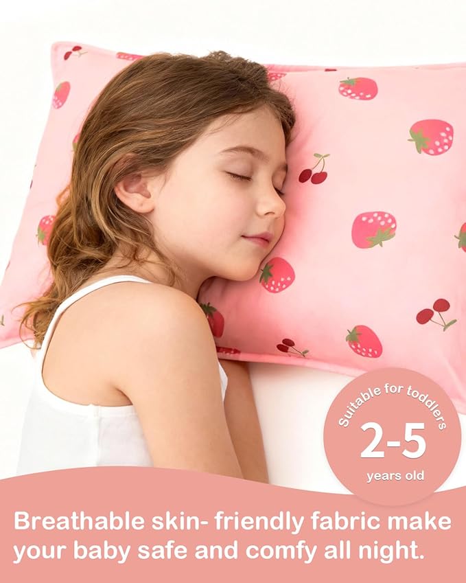 ALVABABY Toddler Pillowcase Stretchy Soft Kids Pillow Cover Fit 13"x 18" or 12"x16" Envelope for Girl Boy Sleepy Travel 2 Pack 2TPE45A