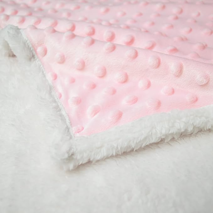 American Baby Company Heavenly Soft Chenille Sherpa Toddler Blanket (36" x 48"), Warm and Cozy, Pink, for Boys and Girls, Versatile for Nap Time, Preschool and Travel