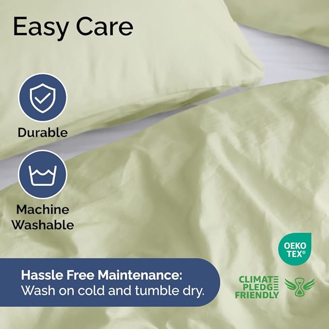 Duvet Cover Twin/Twin XL Size - Extra Soft Twin/Twin XL Size Duvet Cover - Lightweight, Breathable & Cozy w/ Zipper Closures and Ties - 68" x 90" Inches - (Light Sage Green) Comforter Not Included
