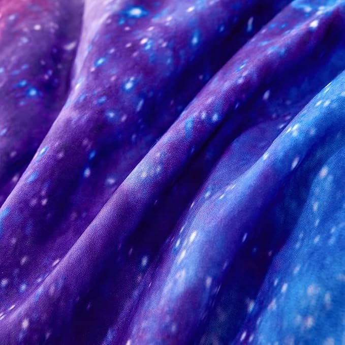 Galaxy Comforter Set,Girls Purple Bedding Set Full,Galaxy Bedding Set for Kids Girls Boys,Space Comforter Set Full with Pillowcase,Girl Comforter Sets