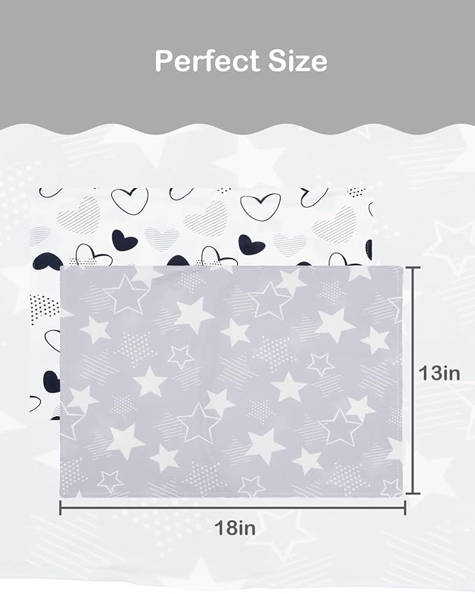 ALVABABY Toddler Pillowcase Stretchy Soft Kids Pillow Cover Fit 13"x 18" or 12"x16" Envelope for Girl Boy Sleepy Travel 2 Pack 2TPE42A