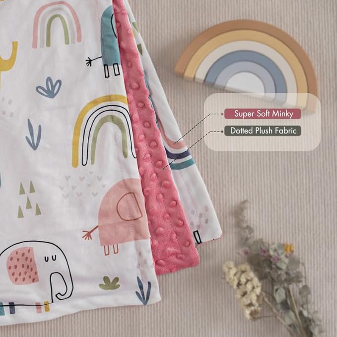 Soarwg Kids Baby Blanket Unisex Newborn, Super Soft Comfy Pink Elephant Blankets, for Toddler Baby Nursery Bed Blankets Stroller Crib Shower Gifts, 30 x 40 Inch
