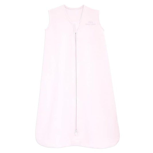 HALO SleepSack, 100% Cotton Wearable Blanket, Swaddle Transition Sleeping Bag, TOG 0.5, Soft Pink, Small, 0-6 Months